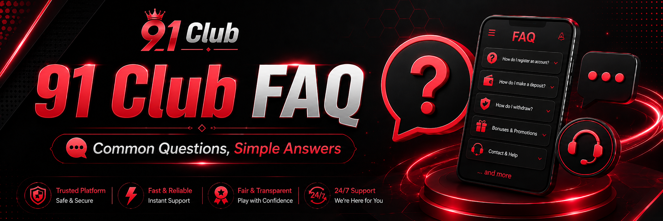 91 Club FAQ Banner